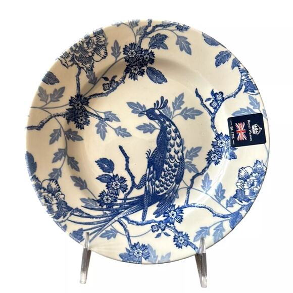 Set of 4 ROYAL WESSEX Blue & White KUJAKU Bird 9” Pheasant Pasta Bowls New - Picture 1 of 6